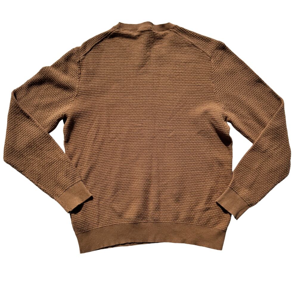 Dan John Textured Knit Long Sleeve Shirt Carmel Brown Men's XL Old Money Euro - Picture 3 of 15